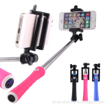 2015 hot portable in pocket flexible walking with bluetooth stick selfie stick with wired cheap price
